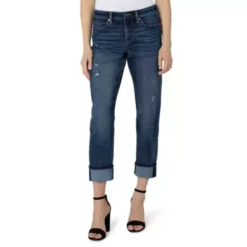 Women's Liverpool Los Angeles Marley Cuffed Eco Relaxed Fit Girlfriend Jeans