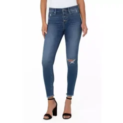 Women's Liverpool Los Angeles Abby Exposed Button Skinny Jeans