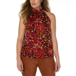 Women's Liverpool Los Angeles Mock Neck Halter Blouse