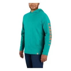 Men's Carhartt Force Relaxed Fit Midweight Long-Sleeve Logo Graphic Hooded T-Shirt