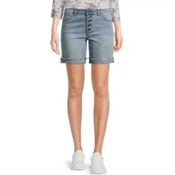 Women's KUT From The Kloth Catherine Exposed Button Fly Rolled Raw Hem Boyfriend Jean Shorts