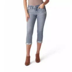 Women's Silver Jeans Co. Silver Suki Lightwash Capri Slim Fit Straight Jeans