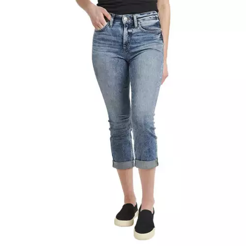 Women's Silver Jeans Co. Suki Capri Curvy Straight Jeans 1 Women's Silver Jeans Co. Suki Capri Curvy Straight Jeans