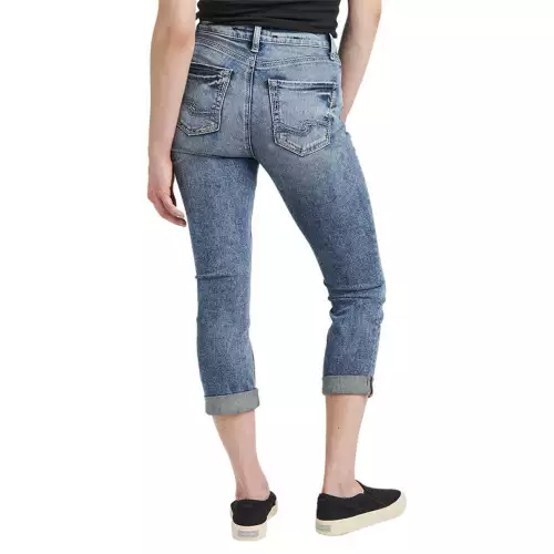 Women's Silver Jeans Co. Suki Capri Curvy Straight Jeans 2 Women's Silver Jeans Co. Suki Capri Curvy Straight Jeans - Image 2