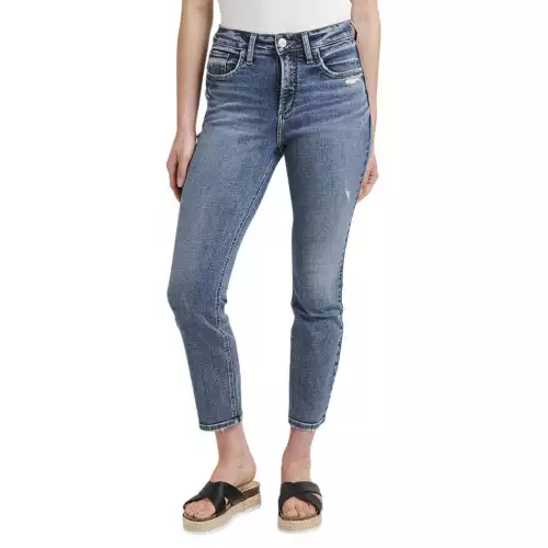 Women's Silver Jeans Co. Silver Avery Crop Straight Jeans 1 Women's Silver Jeans Co. Silver Avery Crop Straight Jeans