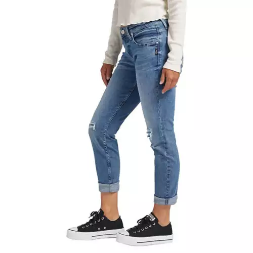 Women's Silver Jeans Co. Distressed Slim Fit Boyfriend Jeans 2 Women's Silver Jeans Co. Distressed Slim Fit Boyfriend Jeans - Image 2