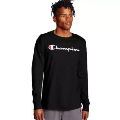 Men's Champion Classic Script Logo Long Sleeve T-Shirt