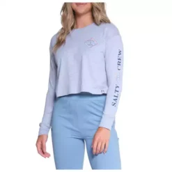 Women's Salty Crew Optical Tippet Crop Long Sleeve T-Shirt