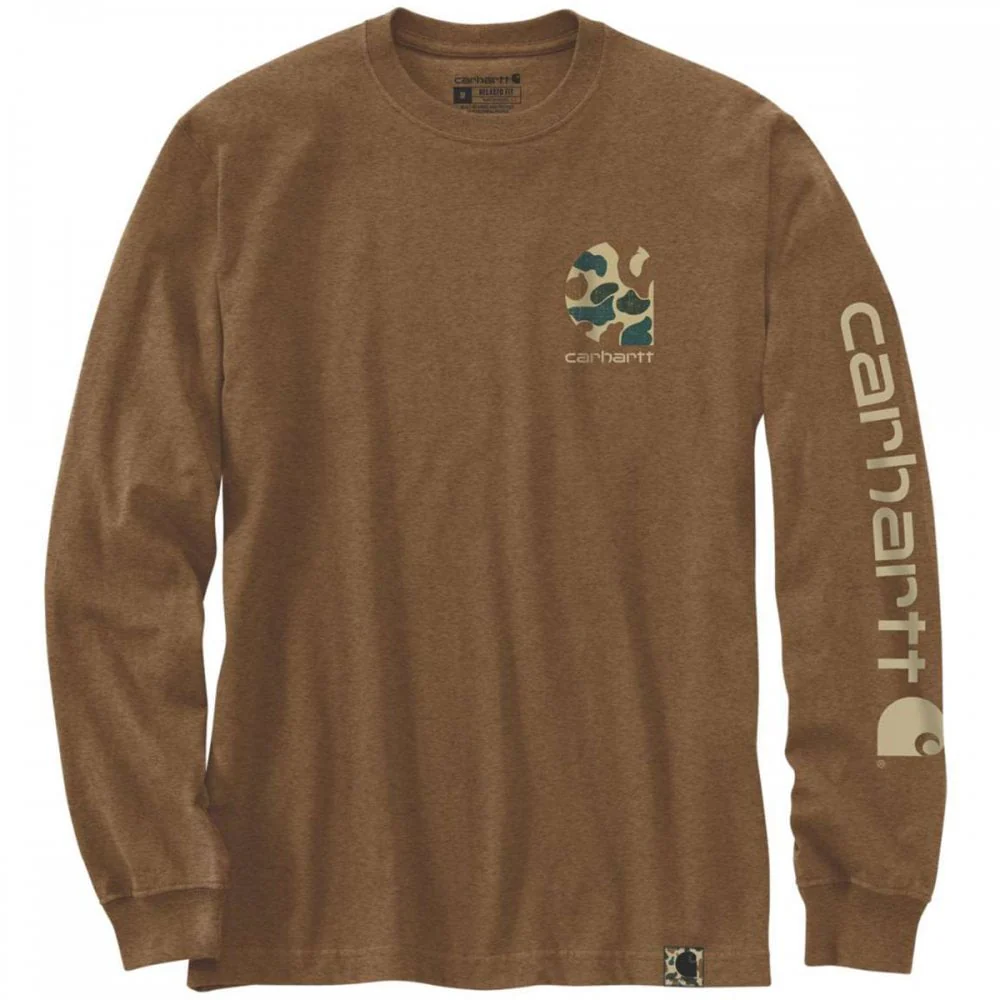 Carhartt Shop -Carhartt Shop carhartt workwear 105485 camo logo graphic long sleeve t shirt fall winter 2022 launch p70070 1289501 image